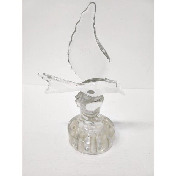 Vintage Cambridge Glass Seagull Flower Frog Crystal Bird in Flight Figurine - Picture 4 of 7
